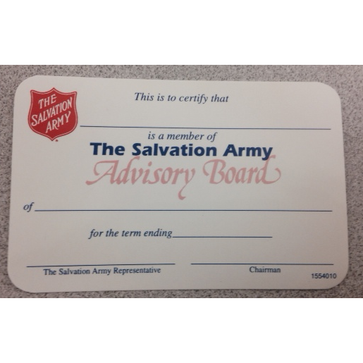 Advisory Board Membership Card