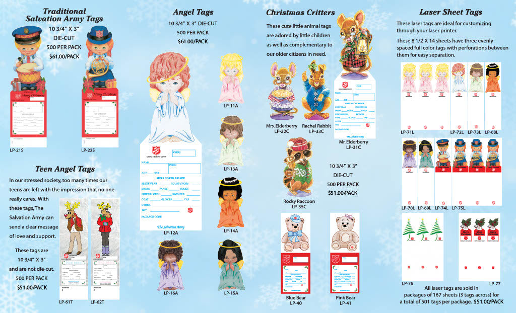 Die Cut Angel Christmas Critters Tags