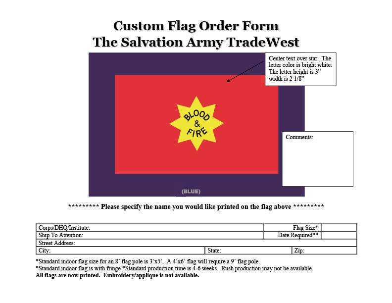 The Salvation Army Custom Corps Flag