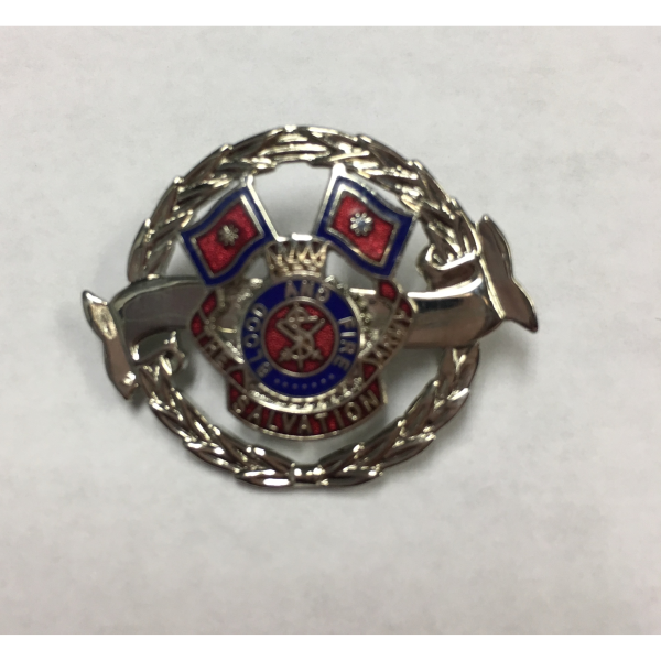 Wreath Silver with Crest and Flags Brooch