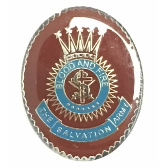 Maroon Oval Crest Brooch
