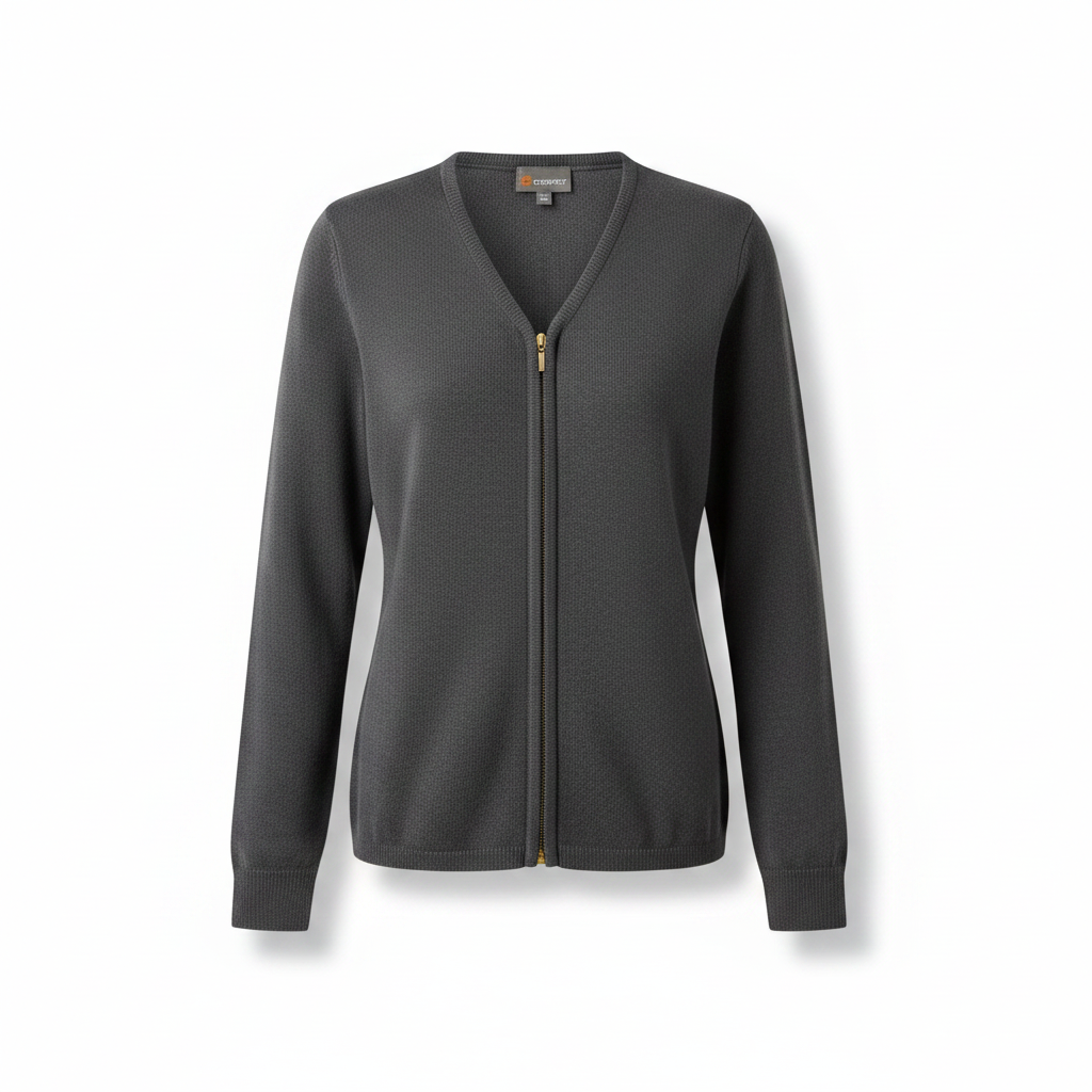 V-neck zip cardigan